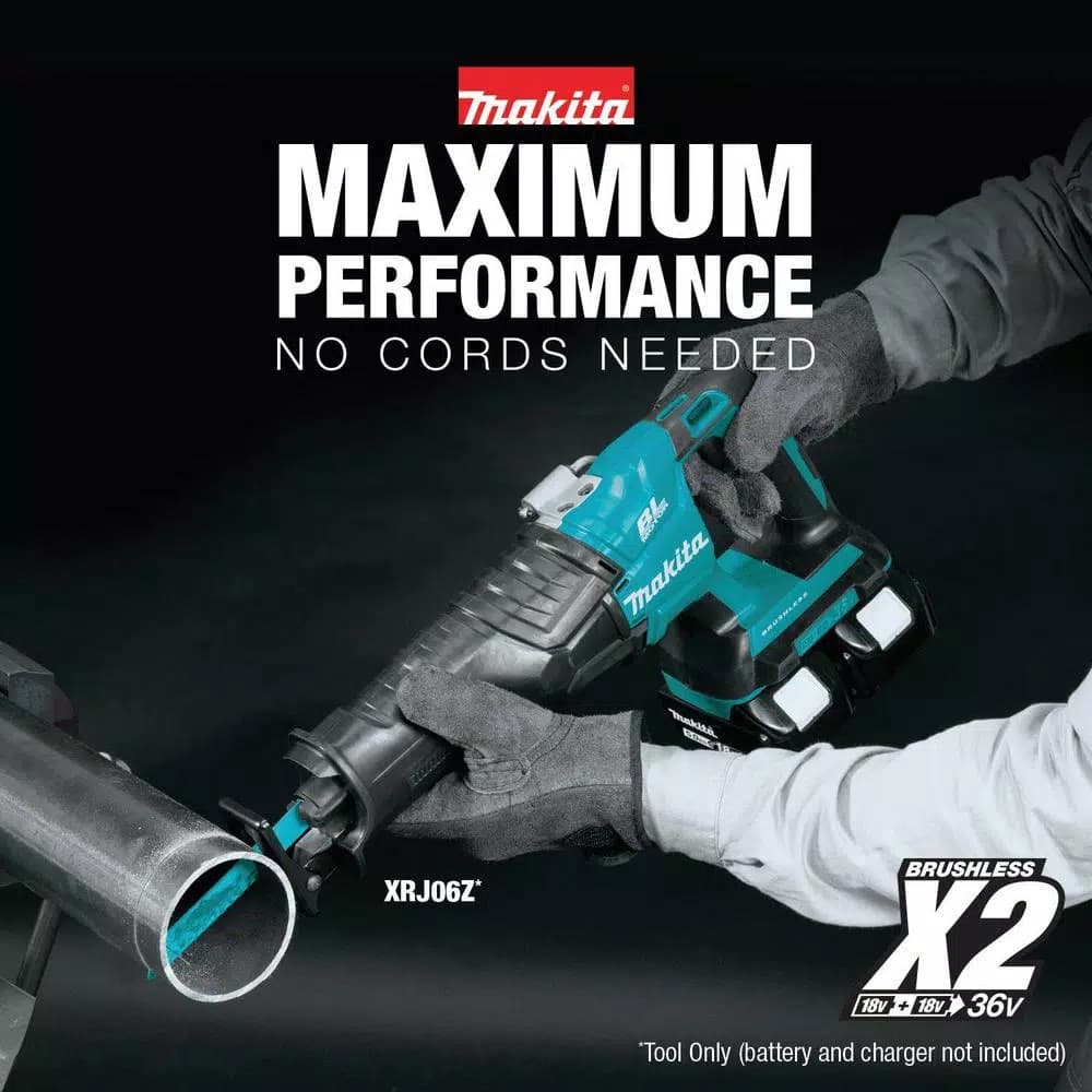 Makita 18V X2 (36V) LXT Brushless Cordless Reciprocating Saw, Tool Only