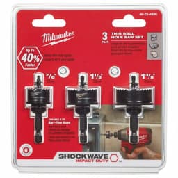 Milwaukee Shockwave Impact Duty Thin Wall Hole Saw Kit, 3-Piece Set thumbnail 4