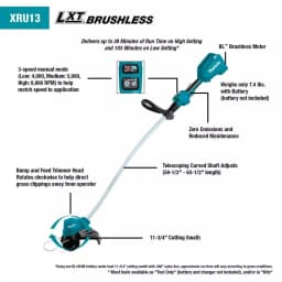 Makita 18V LXT Brushless Cordless Curved Shaft String Trimmer (Tool-Only) thumbnail 13