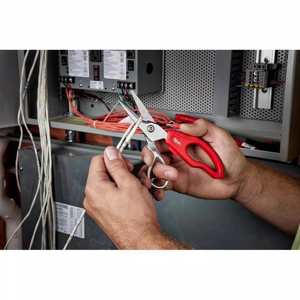 Milwaukee Electrician Snips with Bolt Lock Technology and Ergonomic Handles