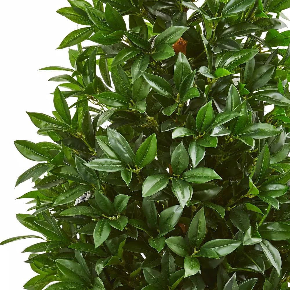 Nearly Natural 4 ft. Artificial Bay Leaf Topiary Tree - UV-Resistant Indoor/Outdoor Silk Plant