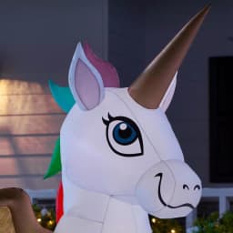 Home Accents Holiday 5 ft. Airblown Inflatable Fuzzy Plush Unicorn Pegasus with LED Lights thumbnail 4