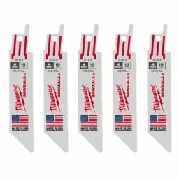 Milwaukee 4 in. 18 TPI Metal Cutting Reciprocating Saw Blades, 5-Pack thumbnail 1