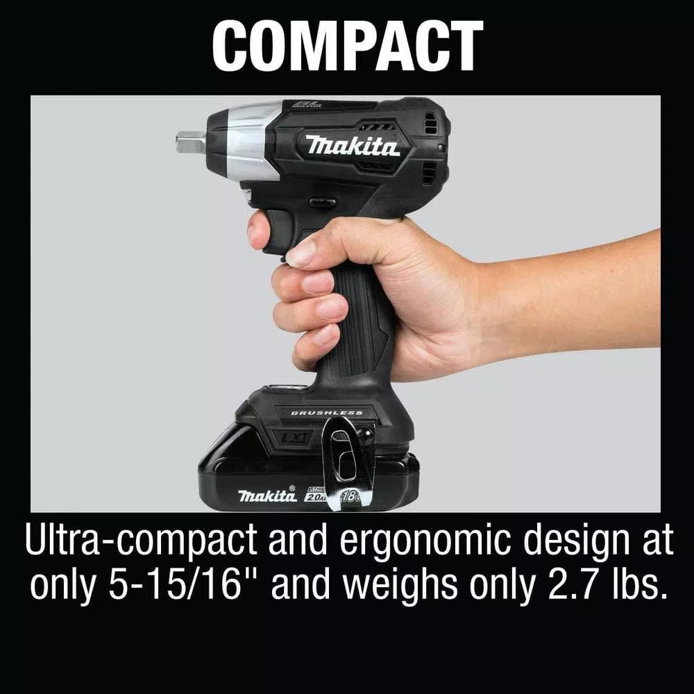 Makita 18V LXT Sub-Compact Brushless 1/2 in. Square Drive Impact Wrench Kit
