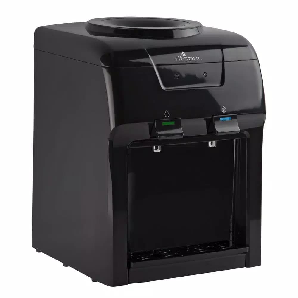 Vitapur Countertop Water Cooler Dispenser, Cold and Room Temperature, 3 or 5 Gallon, Black