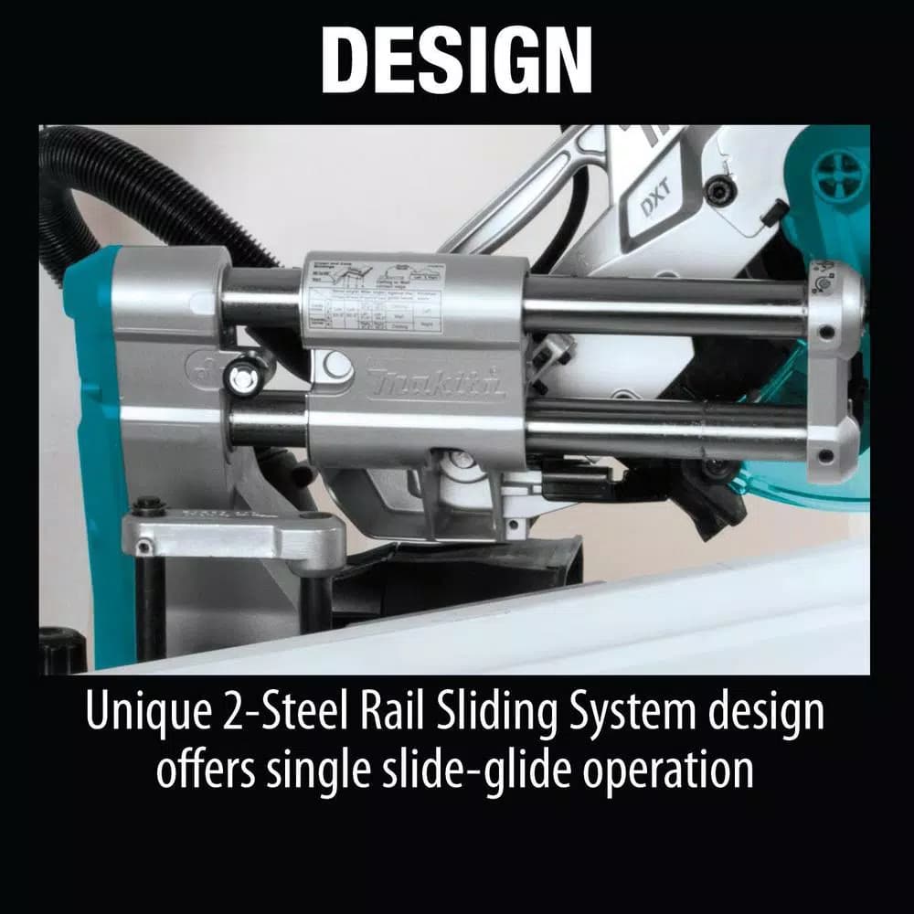 Makita 10 in. 15 Amp Dual-Bevel Sliding Compound Miter Saw with Laser and Folding Stand Kit