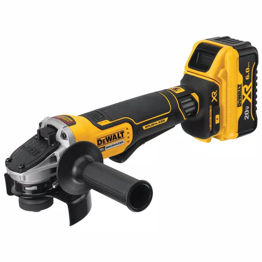 DEWALT 20V MAX XR Cordless Brushless 4-1/2 in. Small Angle Grinder Kit with (2) 6.0Ah Batteries & 1/4 in. Impact Driver