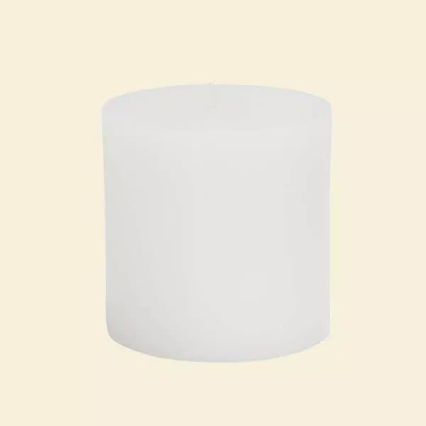 Zest Candle White Pillar Candles Bulk 12-Case, 3 in. x 3 in. Smokeless Clean Burning