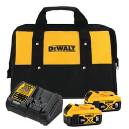 DEWALT 20V MAX XR 5.0Ah Lithium-Ion Battery & Charger Kit with Bag (2-Pack) thumbnail 1