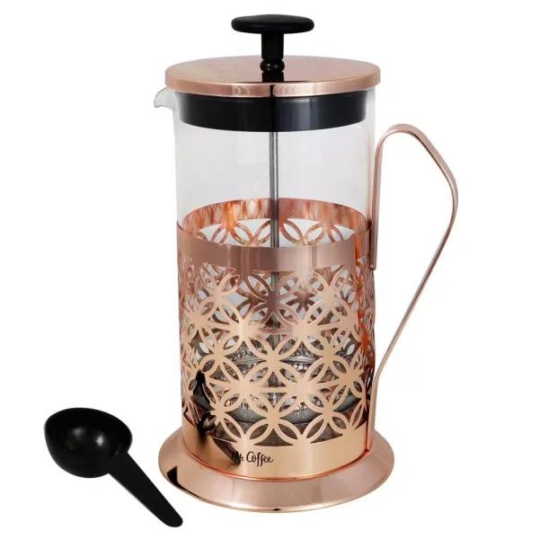 Mr. Coffee Trellise 32 oz. Rose Gold French Press Coffee Maker, 4-Cup