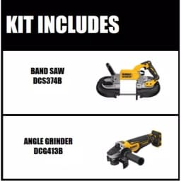 DEWALT 20V MAX XR Cordless Brushless Deep Cut Band Saw & 4-1/2 in. Grinder Combo Kit thumbnail 2