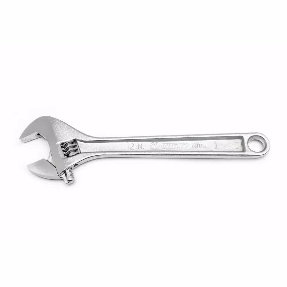 Crescent 12 in. Adjustable Wrench with Hex Jaw Design and Chrome Finish