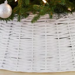 Home Accents Holiday 27 in. White Wicker Christmas Tree Collar thumbnail 5