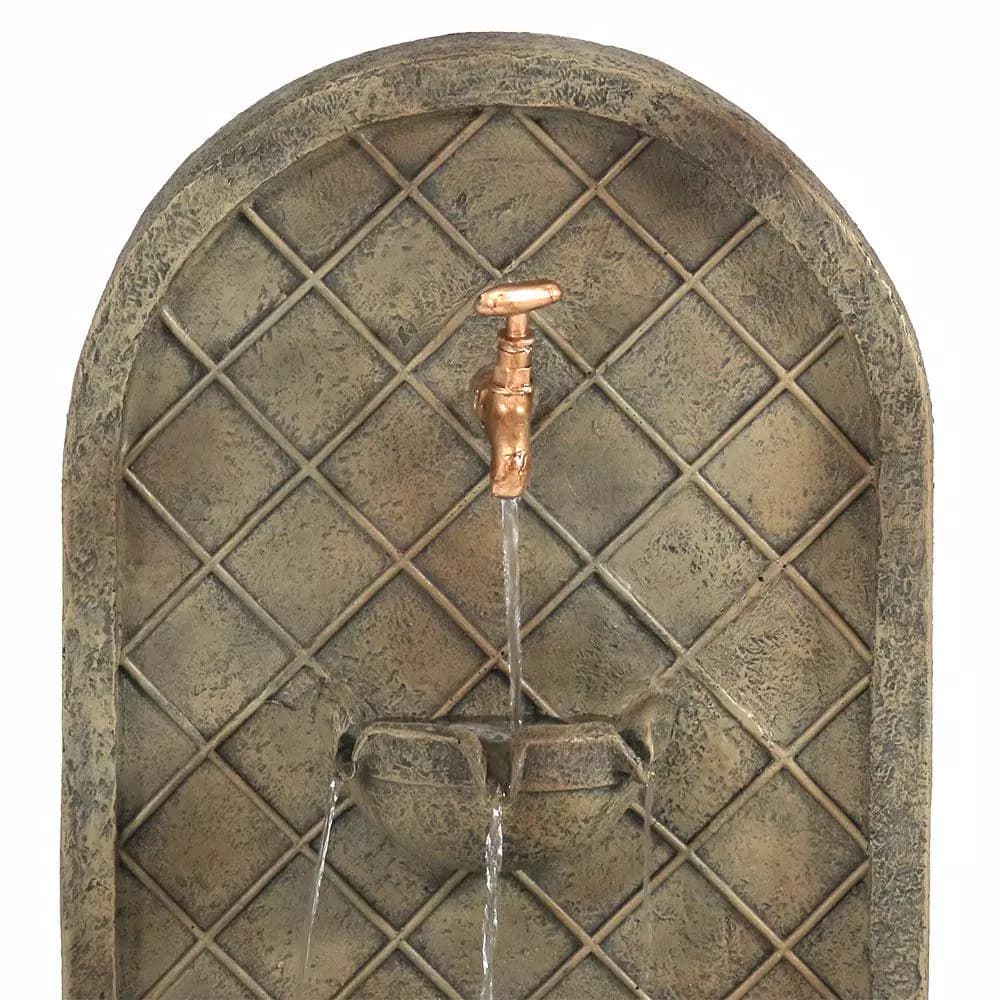 Sunnydaze Decor Messina Florentine Stone Electric Outdoor Wall Fountain