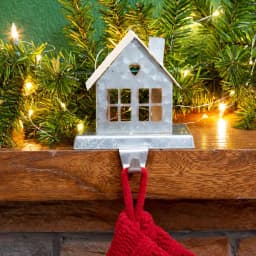 Glitzhome 6 in. Galvanized Metal House Stocking Holder - Rustic Country Christmas Decor thumbnail 7