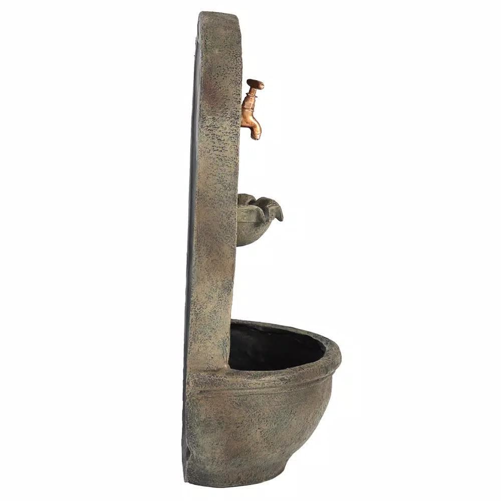Sunnydaze Decor Messina Florentine Stone Electric Outdoor Wall Fountain