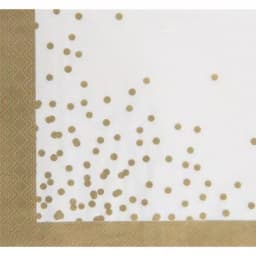 Sugar Plum Party SugarPlum Collection 32-Piece Gold and White Polka Dot Disposable Cocktail Paper Napkins thumbnail 2