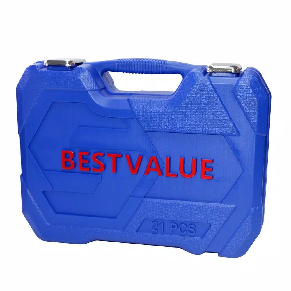 Best Value 21-Piece 1/2 in. Metric Socket Set with Ratchet, Extension Bar, and Blow Mold Case