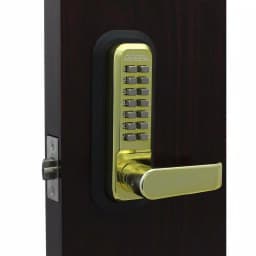 Unbranded LockeyUSA 2835 Mechanical Keyless Combination Passage Door Lever Lock, Bright Brass thumbnail 2