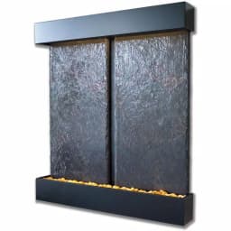 Water Wonders Nojoqui Falls Double Lightweight Slate Wall Fountain with Black Onyx Trim thumbnail 3