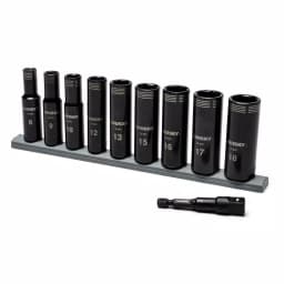 Husky 3/8 in. Drive Metric Thin Wall Deep Impact Socket Set, 10-Piece thumbnail 1