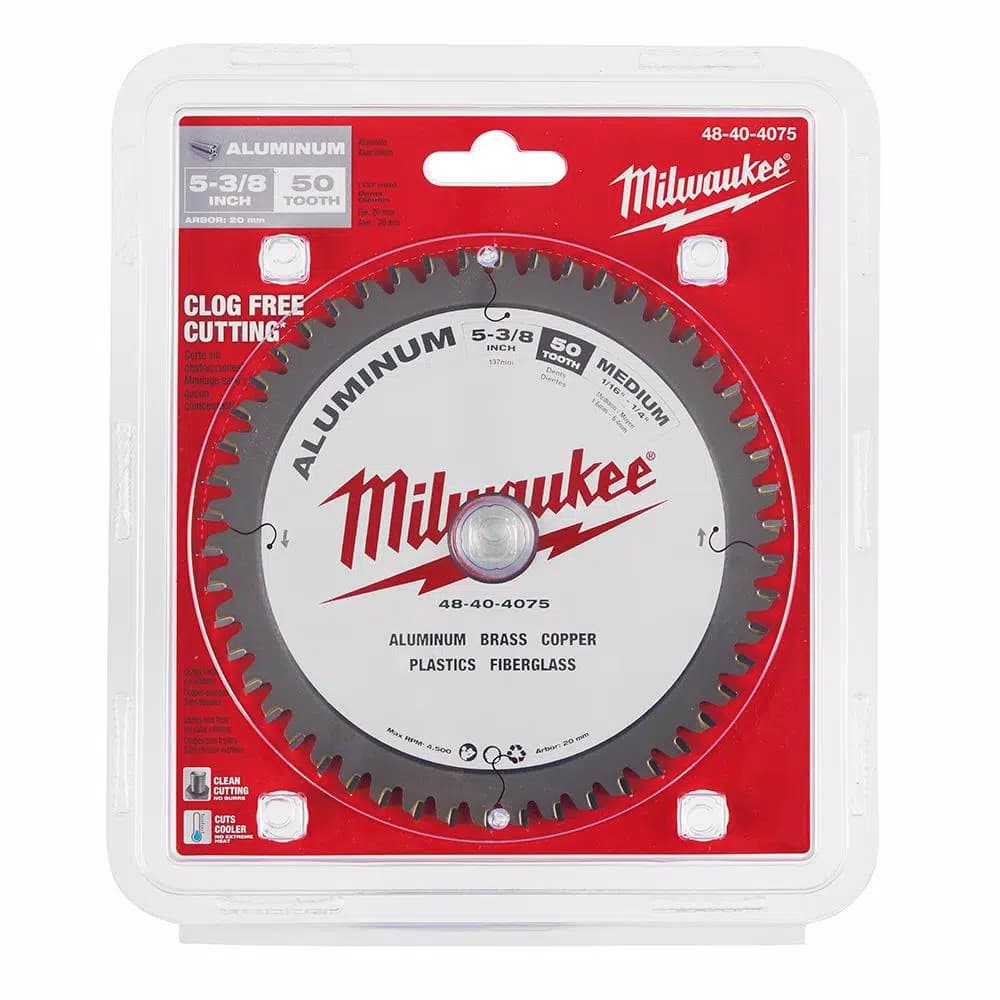 Milwaukee 5-3/8 in. 50T Carbide Aluminum and Metal Cutting Circular Saw Blade