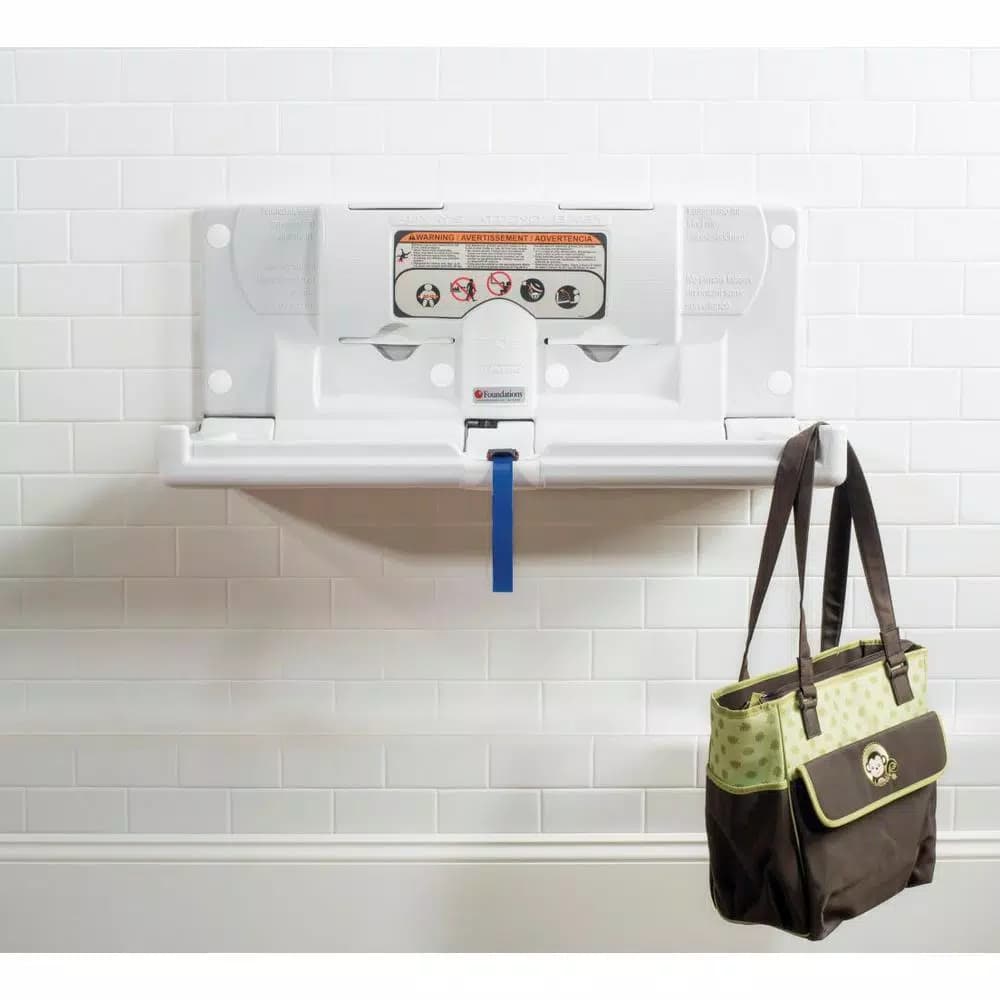 Foundations Horizontal Surface Mount Baby Changing Station, Light Gray