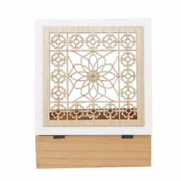Mind Reader Brown Wood Floral Pattern Tea Box Storage Organizer Holder thumbnail 3