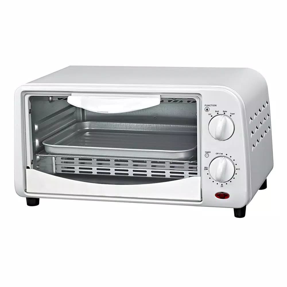 Courant 4-Slice White Countertop Toaster Oven with Bake and Broil Functions