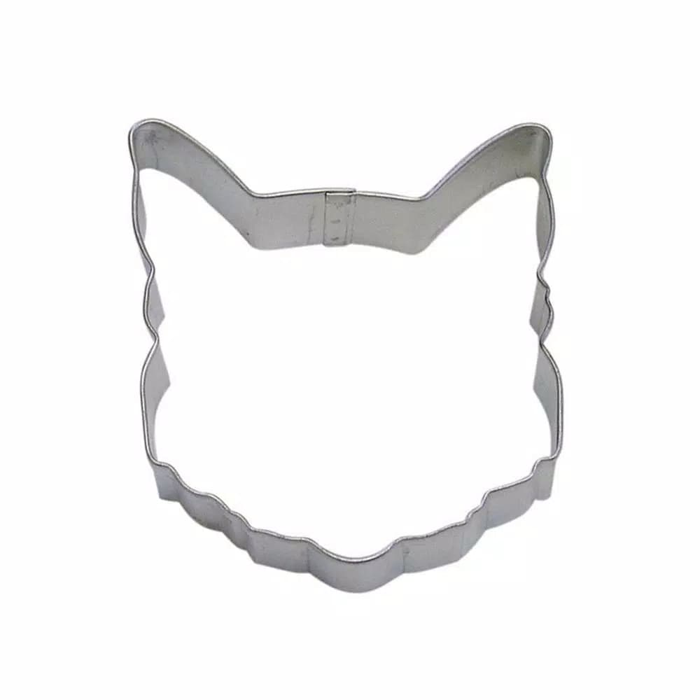 CybrTrayd-R&M 12-Piece Cat Face Tinplated Steel Cookie Cutter Set