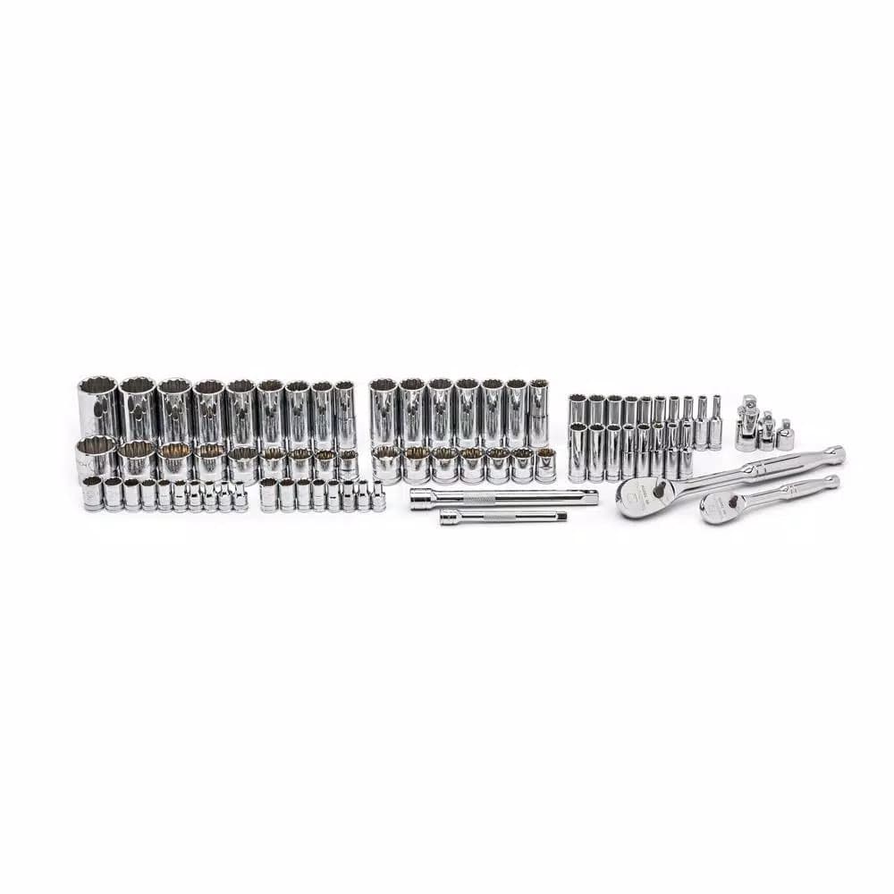 GearWrench 76-Piece 1/4 in. and 3/8 in. Drive 12-Point SAE/Metric Mechanics Tool Set