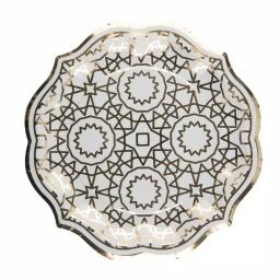 Sugar Plum Party SugarPlum Collection Boho Octagon Paper Dinner Plates, Cream White and Gold, 16-Piece Set thumbnail 1