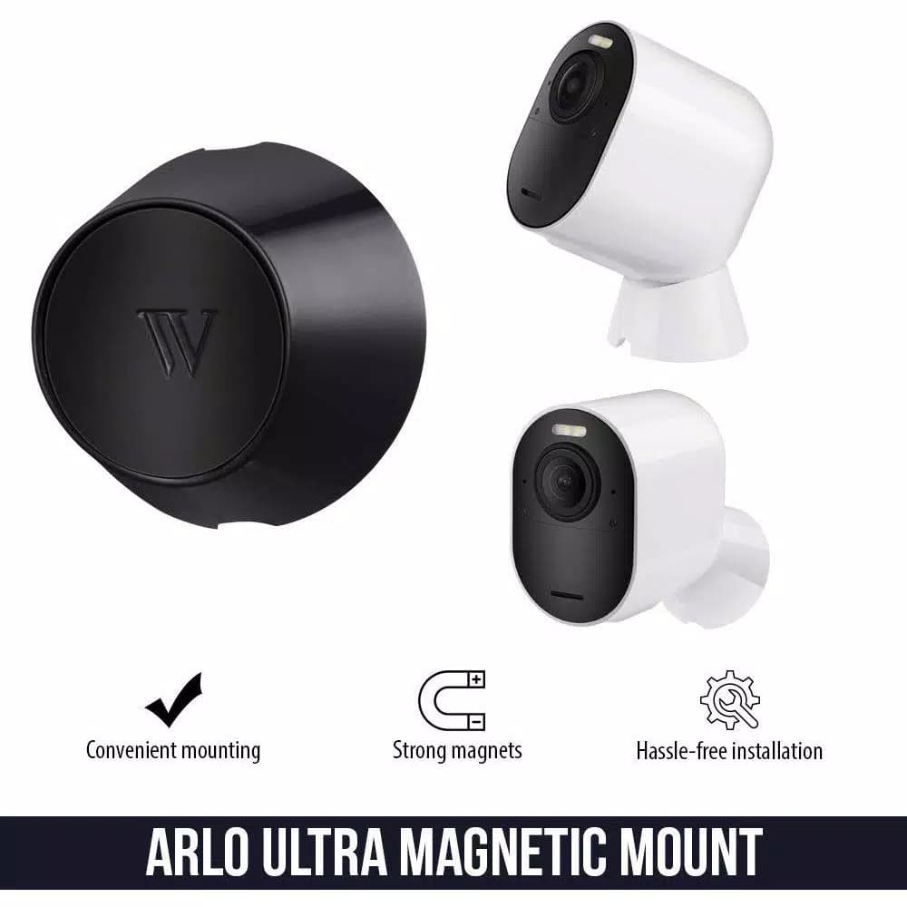 Wasserstein Magnetic Wall Mount for Arlo Ultra 2, Ultra, Pro 4, and Pro 3 (3-Pack, White)