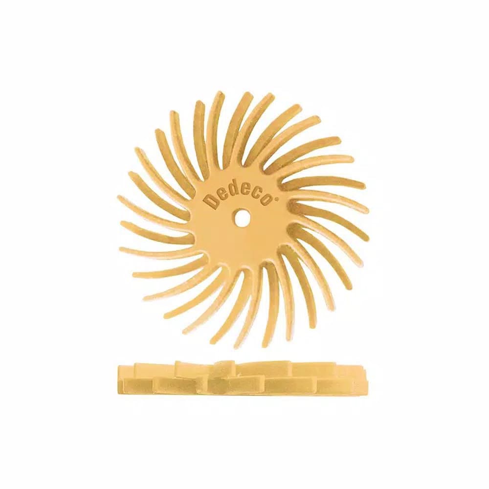 Dedeco Sunburst 7/8 in. Dual Radial Discs, 1/16 in. Extra-Fine 6 Mic Arbor Rotary Cleaning and Polishing Tool (12-Pack)