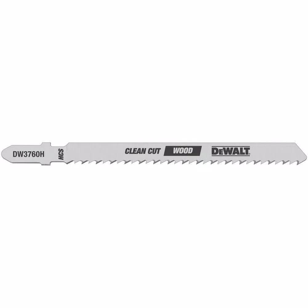 DEWALT 4 in. 10 TPI Fine Finish Wood Cutting Jigsaw Blades, T-Shank (5-Pack)