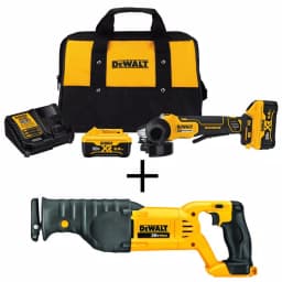 DEWALT 20V MAX XR Cordless Brushless 4-1/2 in. Small Angle Grinder Kit with (2) 6.0Ah Batteries & Reciprocating Saw thumbnail 1