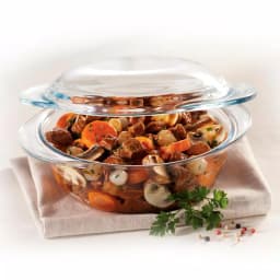 Marinex 4-Piece Borosilicate Glass Round Casserole Set with Lids thumbnail 2