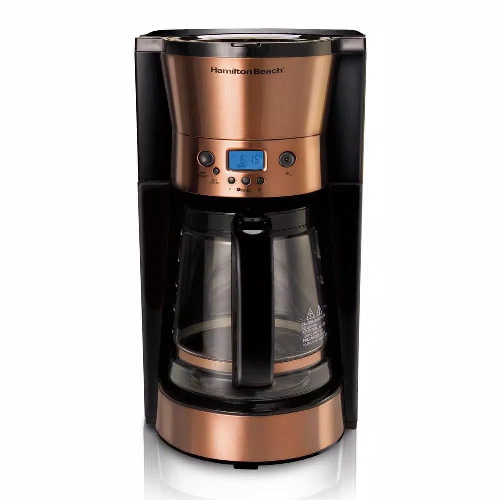 Hamilton Beach 12-Cup Programmable Drip Coffee Maker with Copper Finish