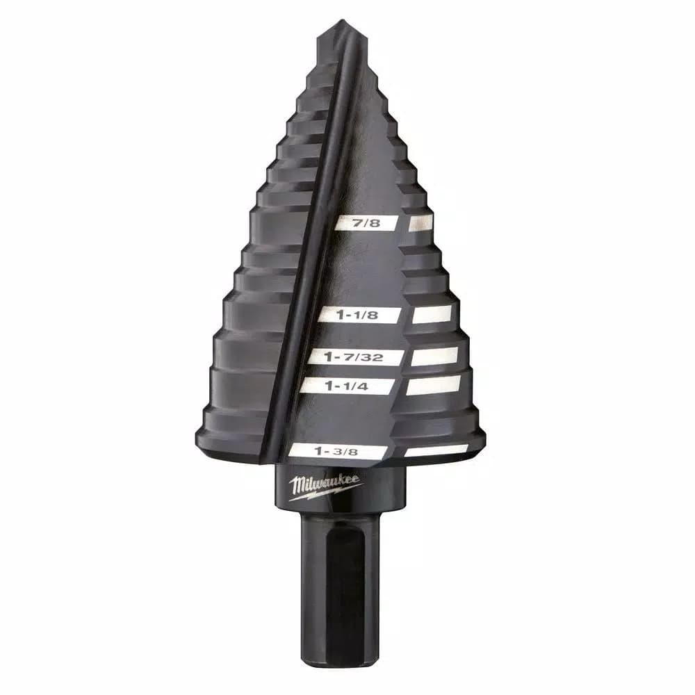 Milwaukee #12 Step Drill Bit, 7/8 in. to 1-3/8 in., Black Oxide