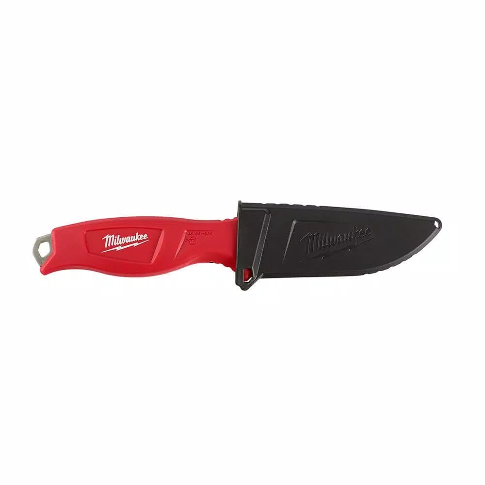 Milwaukee 4 in. Tradesman Fixed Blade Knife with Stainless Steel Drop Point Blade