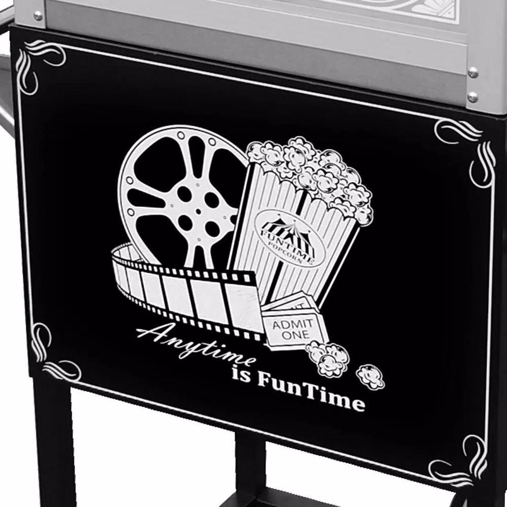 Funtime Palace 16 oz. Stainless Steel Hot Oil Popcorn Popper Machine with Cart