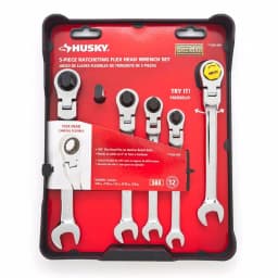 Husky SAE Flex Ratcheting Combination Wrench Set, 5-Piece thumbnail 4
