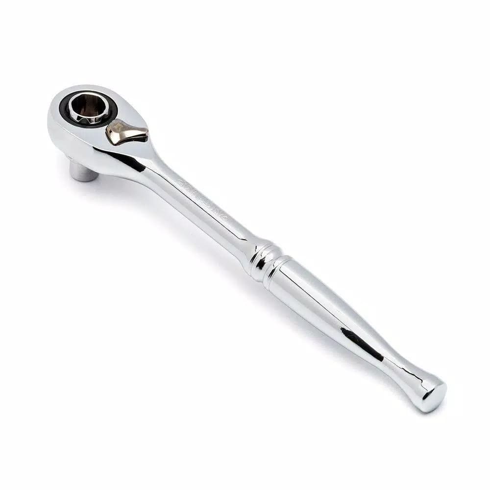 Husky 1/4 in. Drive Pass Through Ratchet, 72-Tooth, Chrome Finish