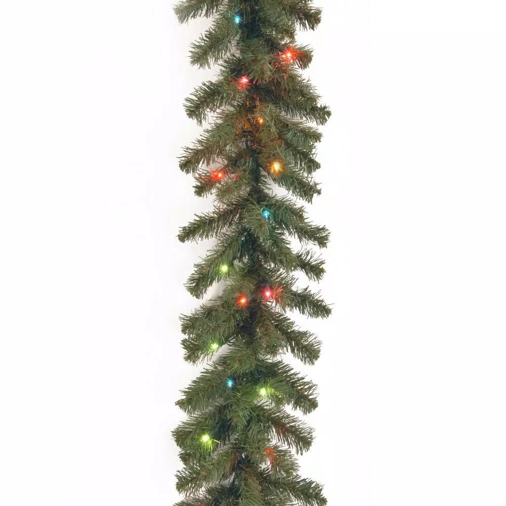 Unbranded 9 ft. Kincaid Spruce Artificial Garland with 50 Multicolor Lights