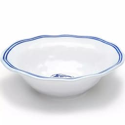 Q Squared Portsmouth 12 in. Melamine Serving Bowl - Coastal Blue Anchor & Compass Design thumbnail 2