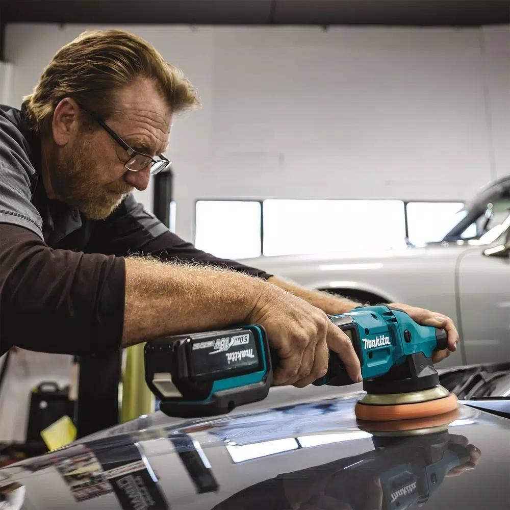 Makita 18V LXT Brushless Cordless 5 in./6 in. Dual Action Random Orbit Polisher Kit (5.0 Ah)