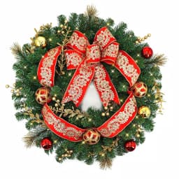 Home Accents Holiday Home Holiday Accents 30 in. Royal Easton Pre-Lit Artificial Pine Wreath with Warm White LED Lights thumbnail 1