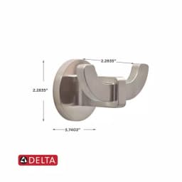 Delta Mandolin Double Towel Hook, SpotShield Brushed Nickel thumbnail 3