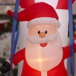 Airblown 12 ft. Inflatable Santa in Hot Air Balloon with Northern Sky Light Show Projection thumbnail 4