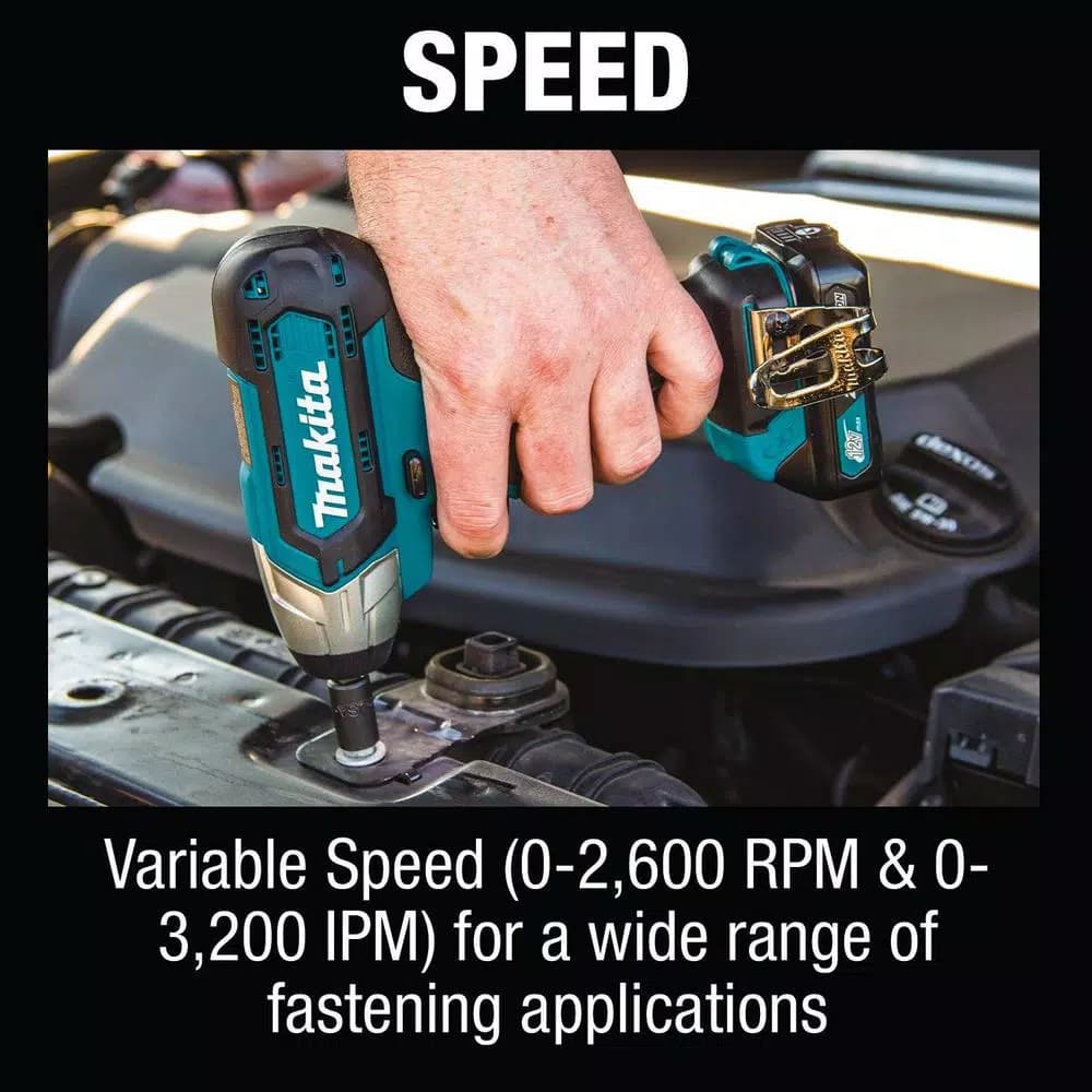 Makita 12V MAX CXT Cordless 1/4 in. Square Drive Impact Wrench Kit (2.0 Ah)